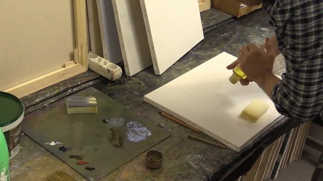 Быстрый эмульсионный грунт. Мой способ. My method of priming canvas. Как загрунтовать холст смотреть онлайн