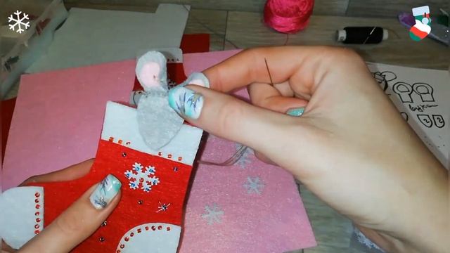 Новогодняя мышь в сапоге, из фетра, новогодние игрушки своими руками, A mouse 2020 смотреть онлайн