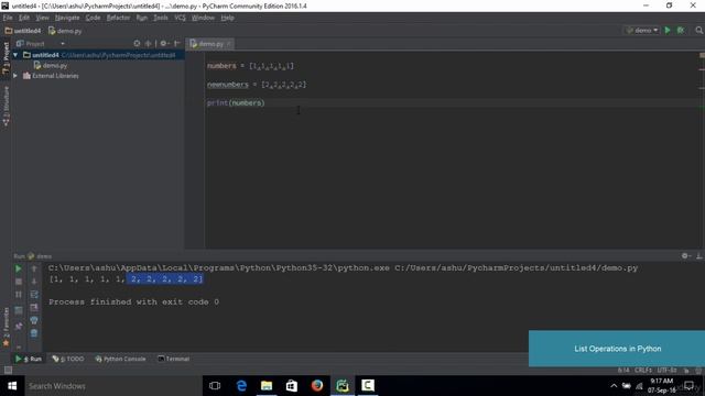 016 List operations in Python смотреть онлайн