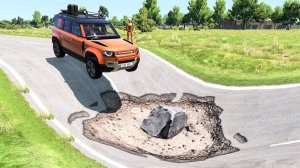 Cars vs Massive Potholes – BeamNG Drive|CrashBoomPunk.mp4