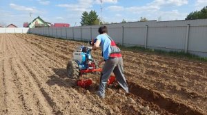 Проба нарезки гряд двухрядным окучником , на Нева МБ 23 МультиАгро