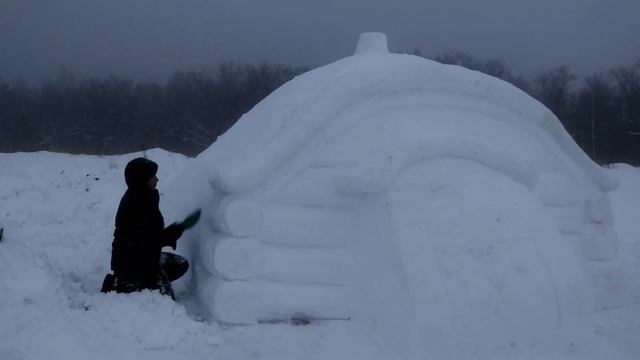 Построил настоящий Дом из СНЕГА в лесу смотреть онлайн