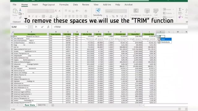 How to use TRIM Function and remove random spaces between text in Excel. #excel #exceltutorial #tri смотреть онлайн