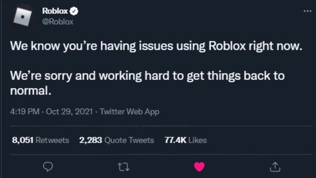 ROBLOX IS OFFLINE / WHY IS ROBLOX DOWN? (MASSIVE ROBLOX OUTAGE 2021) смотреть онлайн