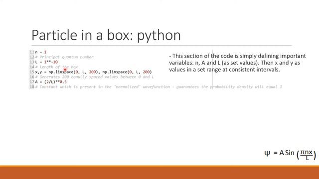 Particle in a box - python coding смотреть онлайн