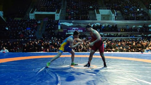 Греко-римская борьба. Чемпионат Кыргызстана-2019. 87 кг 1\4 Руслан Орозбаев-Атабек Азисбеков смотреть онлайн