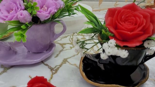 ОН И ОНА ! Букеты из мыла в гипсовом кашпо. Всё ручная работа! смотреть онлайн