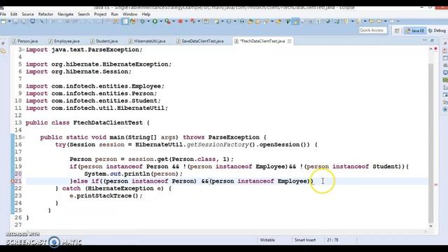 Reading data in case of Single Table inheritance strategy in hibernate смотреть онлайн