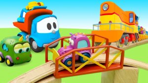 Мультики про машинки для малышей — Грузовичок Лева, Мокас и железная дорога — Для самых маленьких