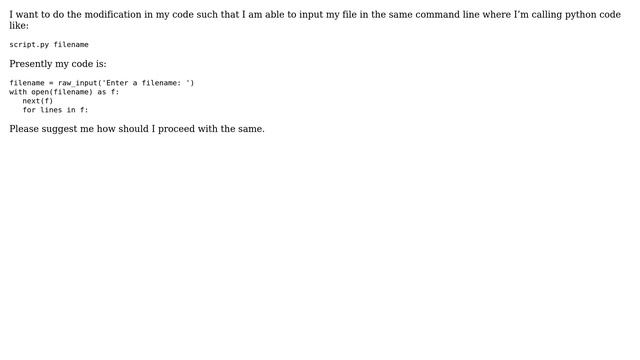 Ubuntu: Input the filename in the commandline as an argument in Python смотреть онлайн
