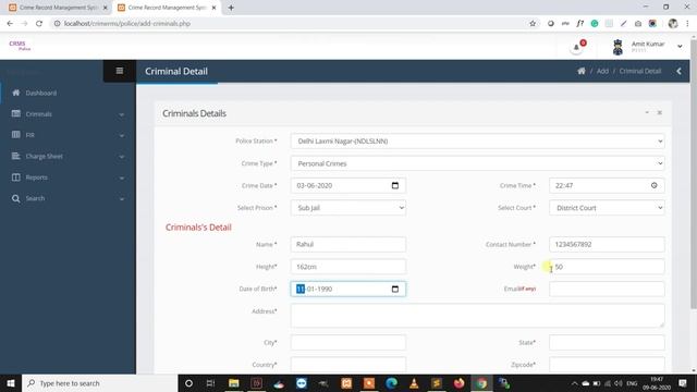 Crime Record Management System Using PHP and MySQL смотреть онлайн