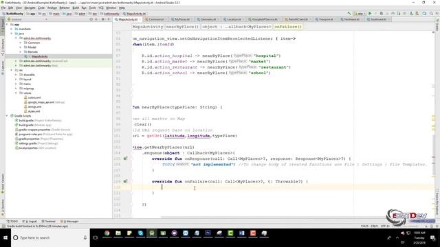 Kotlin Android Tutorial - Nearby Places part 3 : Get Nearby Places смотреть онлайн