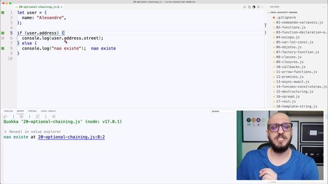 Javascript Rápido e Moderno#20 - Optional chaining смотреть онлайн
