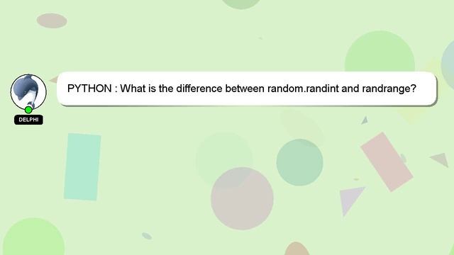 PYTHON : What is the difference between random.randint and randrange? смотреть онлайн