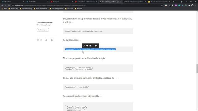 React Mega Tutorial - Project 4, Part 20 | Deploying our portfolio website to GitHub pages смотреть онлайн
