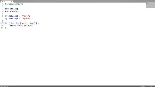 Perl - String Relational Operators смотреть онлайн