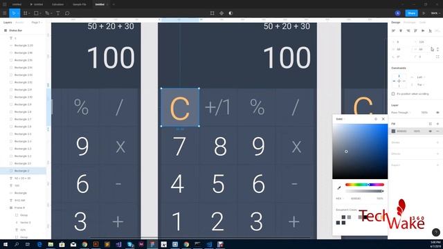 Design a Calculator UI / Prototype in Figa with mouse hover effect смотреть онлайн