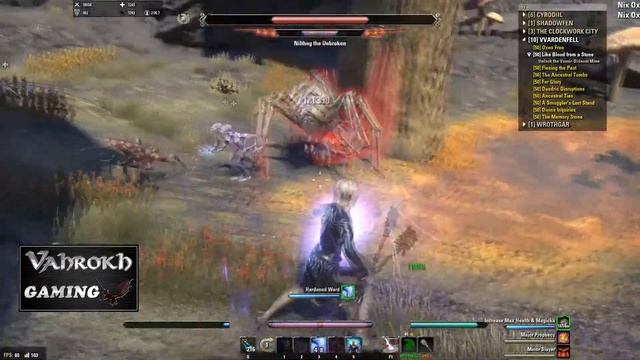 ESO - Dragon Bones - Magicka Sorceress soloes Nilthog the Unbroken world boss [Vaerah] смотреть онлайн