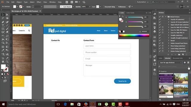 Design UI Website Construction page Contact Us with Adobe Illustrator CC 2017 | Best UI design 2017 смотреть онлайн