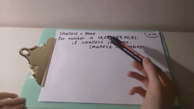 Find the smallest value in a list using a loop in Python. The keyword None: example + exercise 10 смотреть онлайн