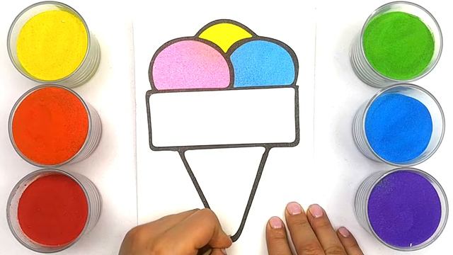 МОРОЖЕНОЕ, рисование песком, раскраска для детей/ BabyBox art смотреть онлайн
