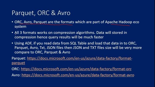 22. Supported File Formats in Azure Data Factory смотреть онлайн