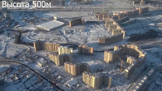 Деревня Новое Девяткино с высоты 500 м . Xiaomi Mi Drone 4K смотреть онлайн