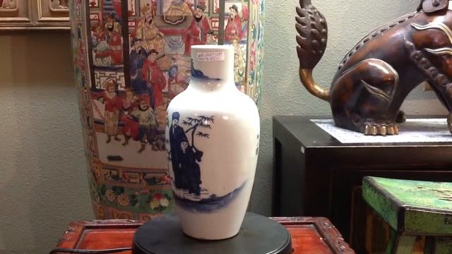 Vintage Chinese Blue & White Porcelain Scenery Vase cs707-5 смотреть онлайн