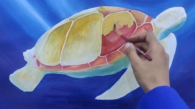 turtle painting || poster colour art #art #artist #paintings смотреть онлайн