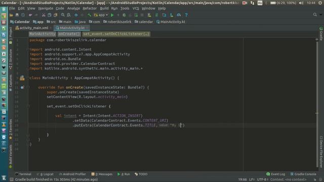 Android Kotlin Usage Tutorial #070 - Calendar Event смотреть онлайн