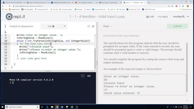 repl c repetition 1 1 4 valid input loop смотреть онлайн
