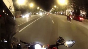 Прохват по ночной Москве  BMW S1000RR & Yamaha R1
