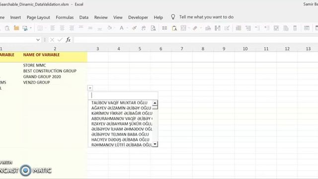excel dynamic data validation with searchable drop list with vba macros смотреть онлайн
