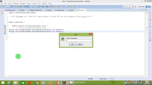 How to input output through GUI In java смотреть онлайн
