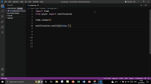 DESKTOP NOTIFIER APP IN PYTHON | PYTHON PROJECTS смотреть онлайн