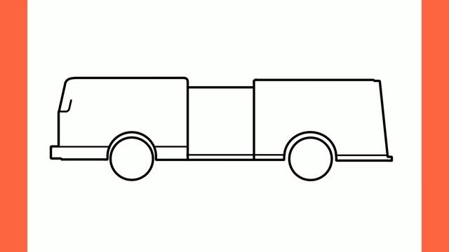 How to draw a FIRE TRUCK step by step / drawing American fire truck easy смотреть онлайн