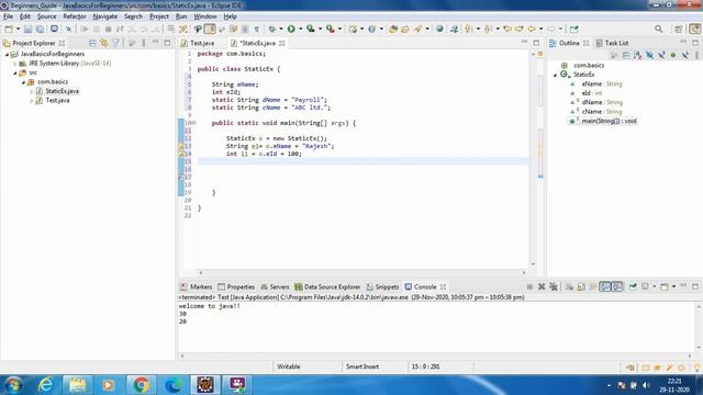 Java - Static variable- Chapter6 смотреть онлайн