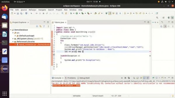 Java Mysql Connectivity using Eclipse
