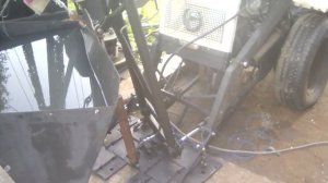 Испытание подъёмного крана на самодельном мини тракторе.