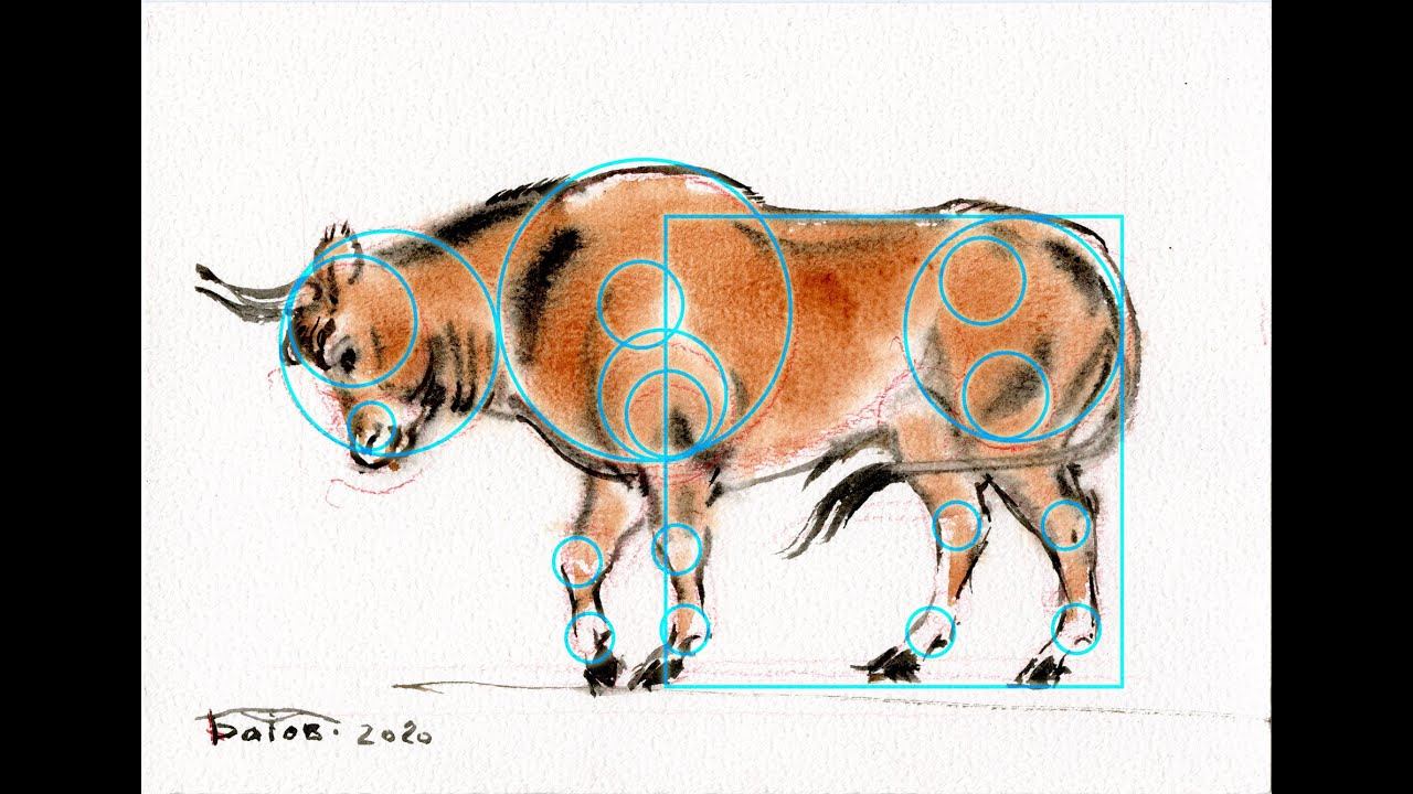 Простое рисование. Рисуем быка. A simple drawing of a bull смотреть онлайн