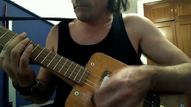 Cigar box guitar Open G, GDGB, 4 strings смотреть онлайн