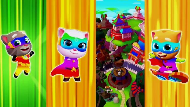 Talking Tom Hero Dash - New ULTRAHERO - All Rainbow Heroes - Defeat All Bosses | Full HD смотреть онлайн