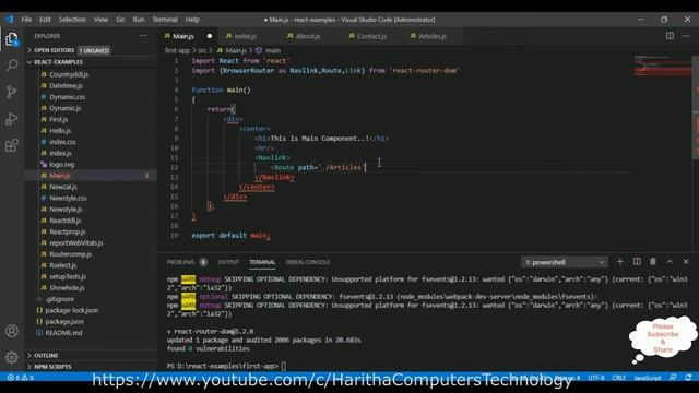 ReactJS App Router Routing Example jsx Component смотреть онлайн