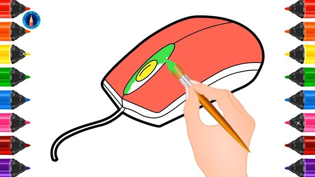 How to Draw and Coloring Computer Mouse - Cartoon for Kids - Basic Learning Drawing Videos смотреть онлайн