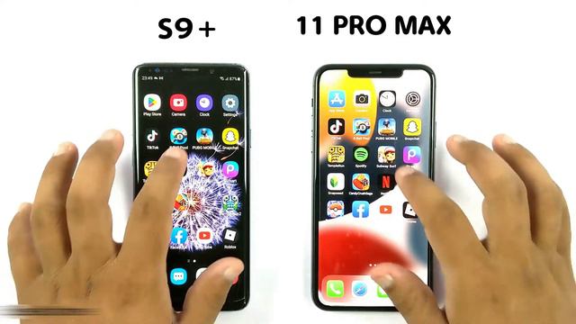 iPhone 11 Pro Max Vs Samsung S9 Plus | SPEED TEST смотреть онлайн