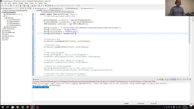 Word, Excel and PDF file handling in Java смотреть онлайн