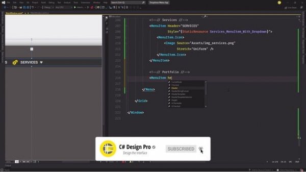 WPF - Dropdown Menu | Flat UI Design | XAML | C# | Tutorial