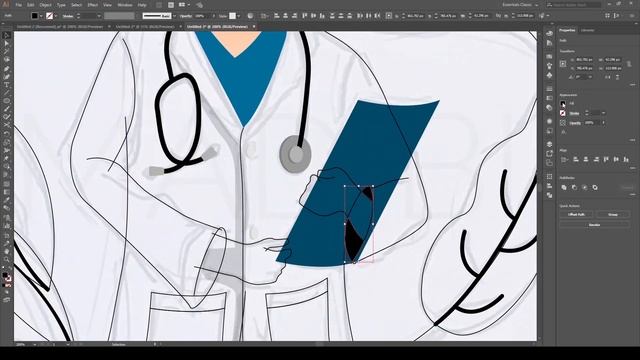 Speedart - Vector tracing the sketch of cartoon character using Adobe Illustrator. смотреть онлайн