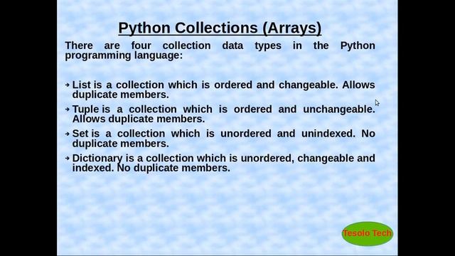 Python3:// Lecture-17: Python Collections (Arrays) смотреть онлайн
