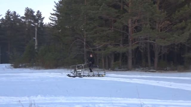 Самодельный снегоход 02 ,часть № 13 первый выезд ! смотреть онлайн